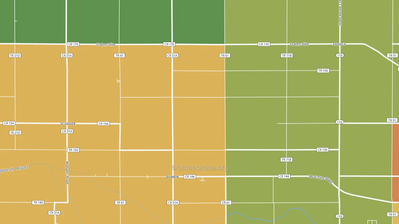 Durbin, OH Map of Assault Rates