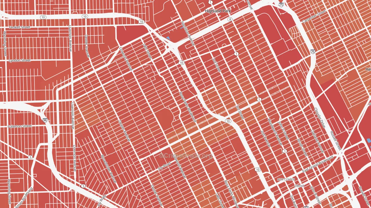 Durfee, Detroit, MI Map of Assault Rates