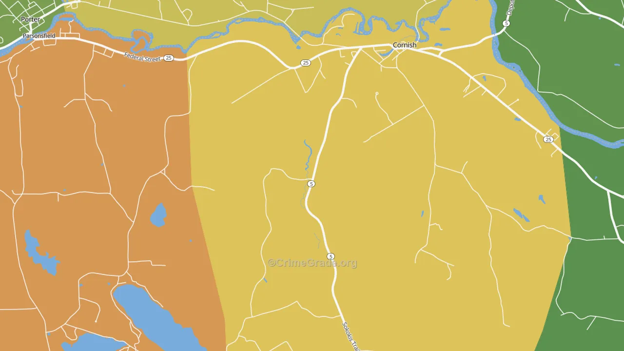 Durgintown, ME Map of Assault Rates