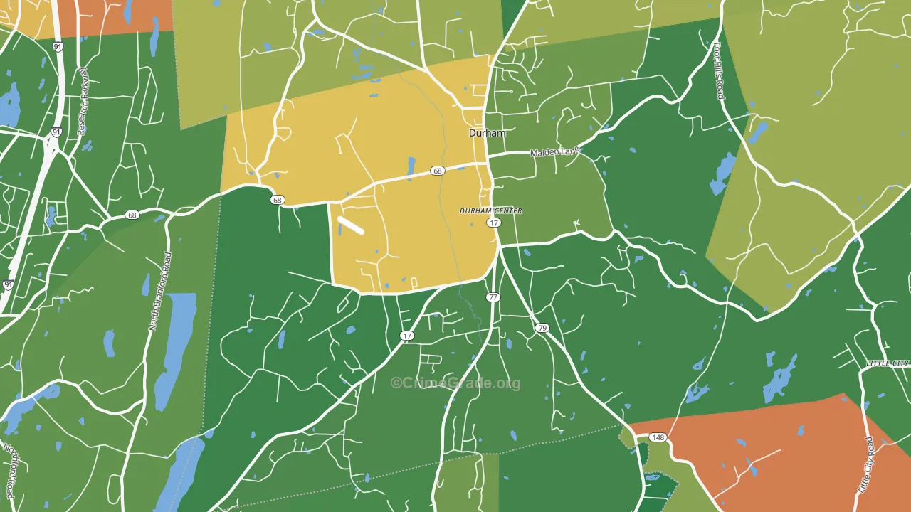 Durham, CT Map of Assault Rates