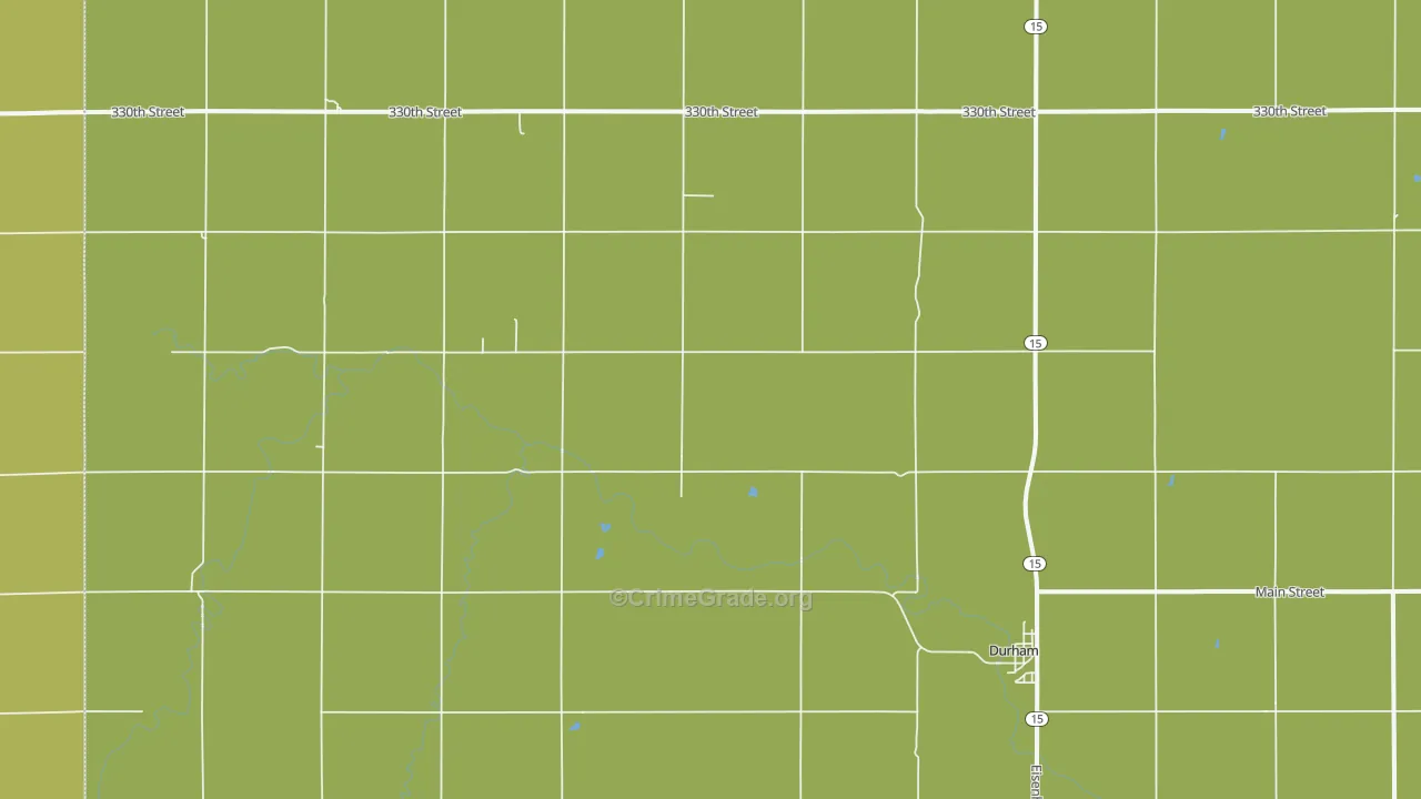 Durham, KS Map of Assault Rates