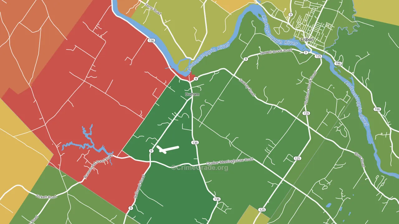 Durham, ME Map of Assault Rates