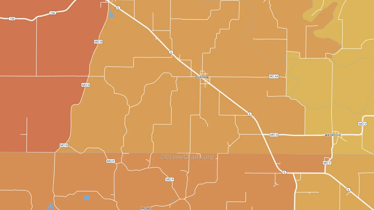 Durham, MO Map of Assault Rates