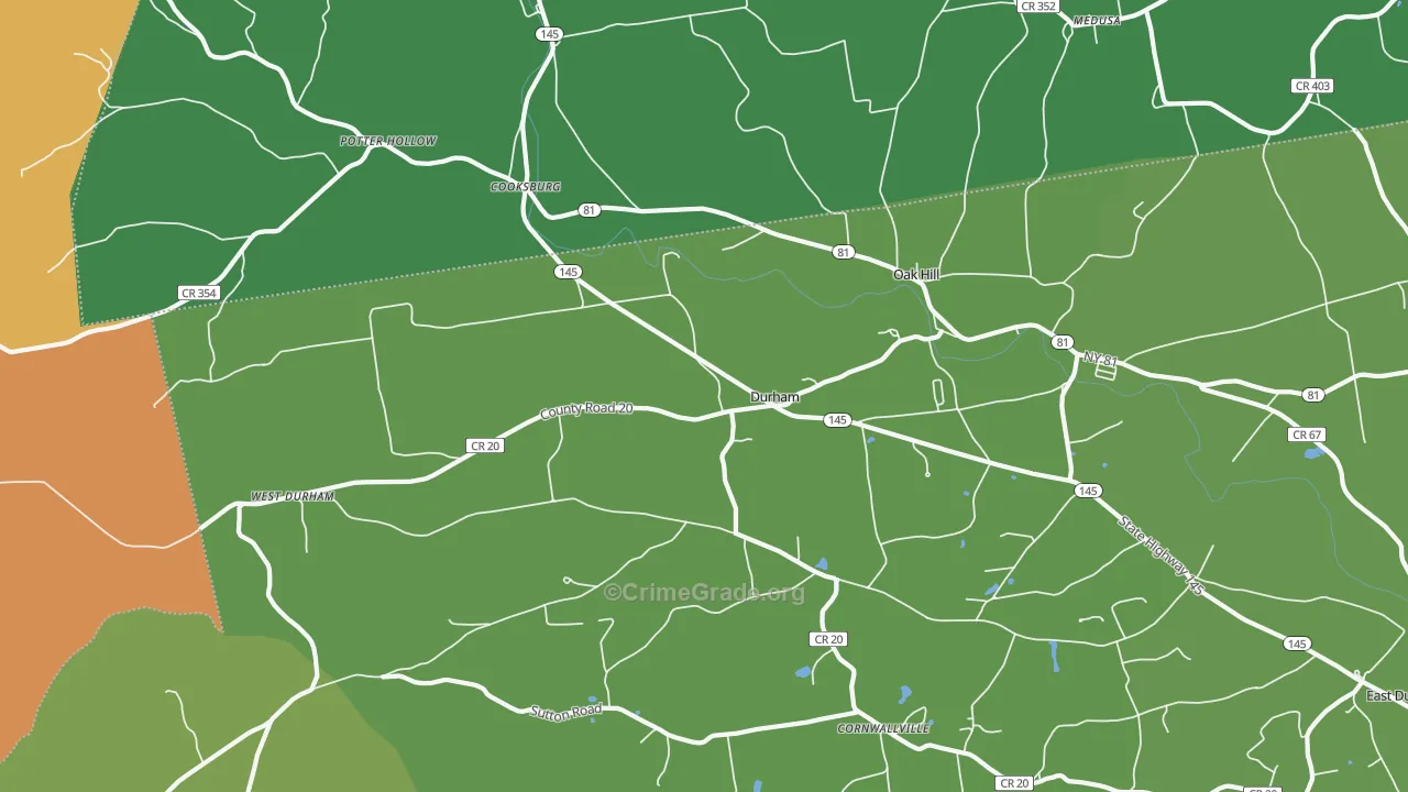 Durham, NY Map of Assault Rates