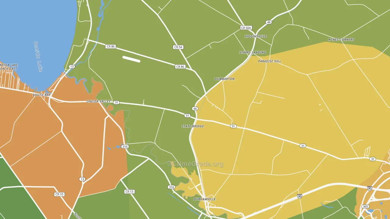 Durhamville, NY Map of Assault Rates