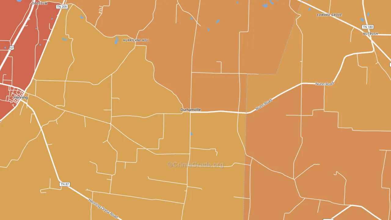 Durhamville, TN Map of Assault Rates