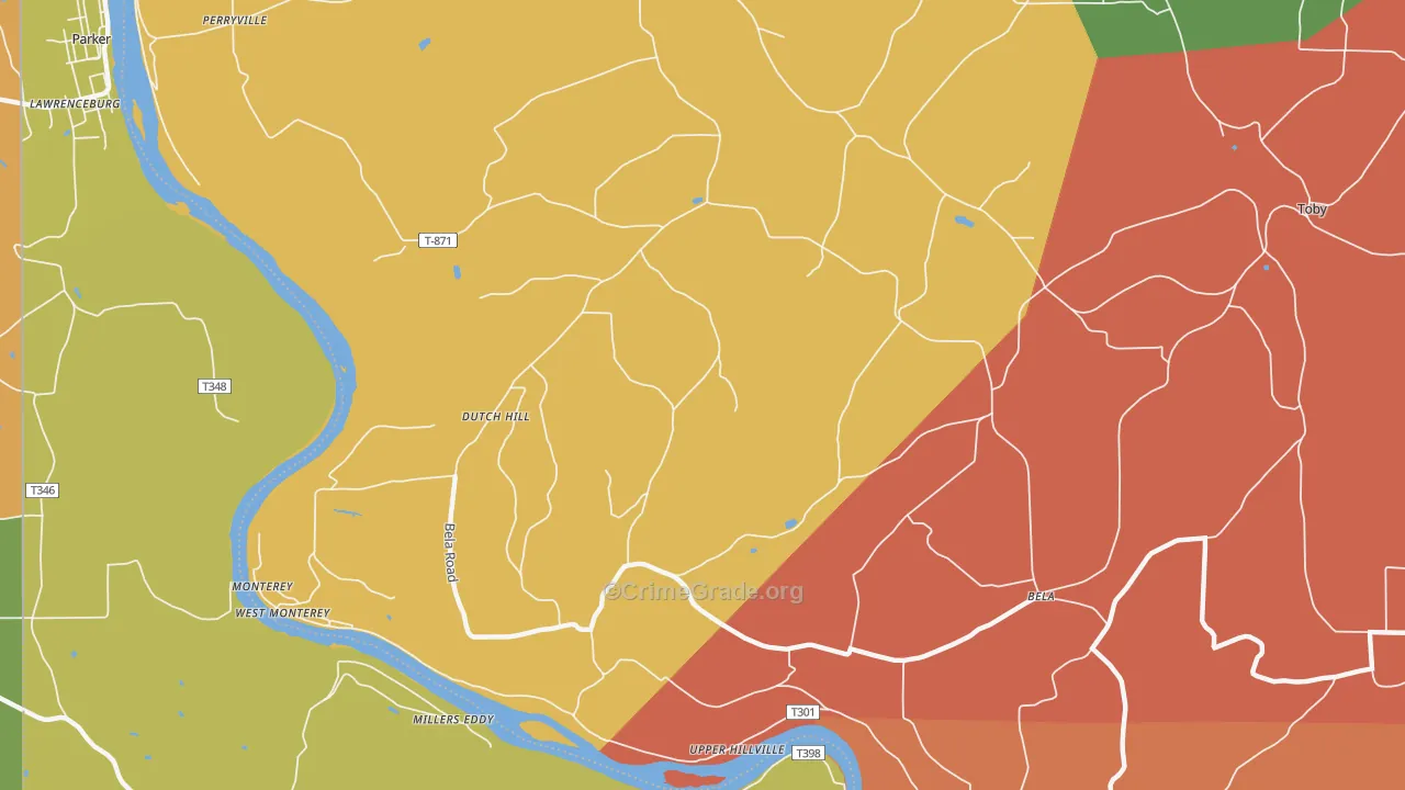 Dutch Hill, PA Map of Assault Rates