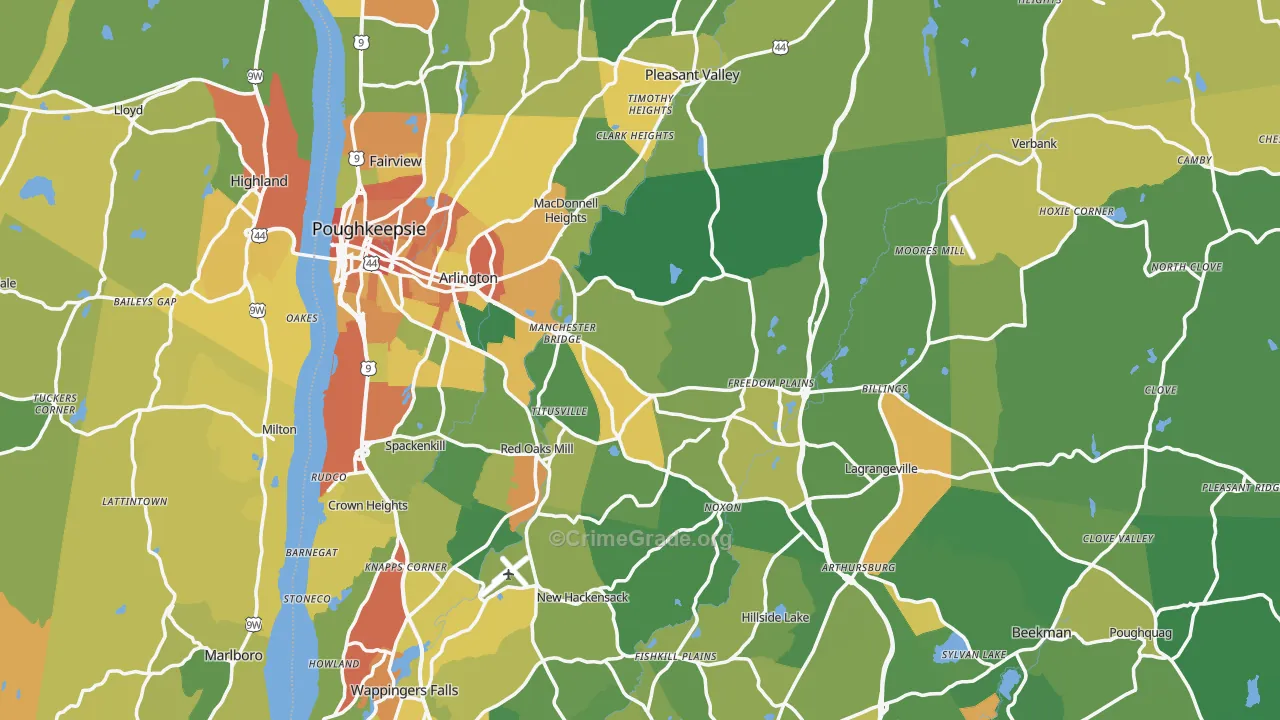 Dutchess County, NY Map of Assault Rates