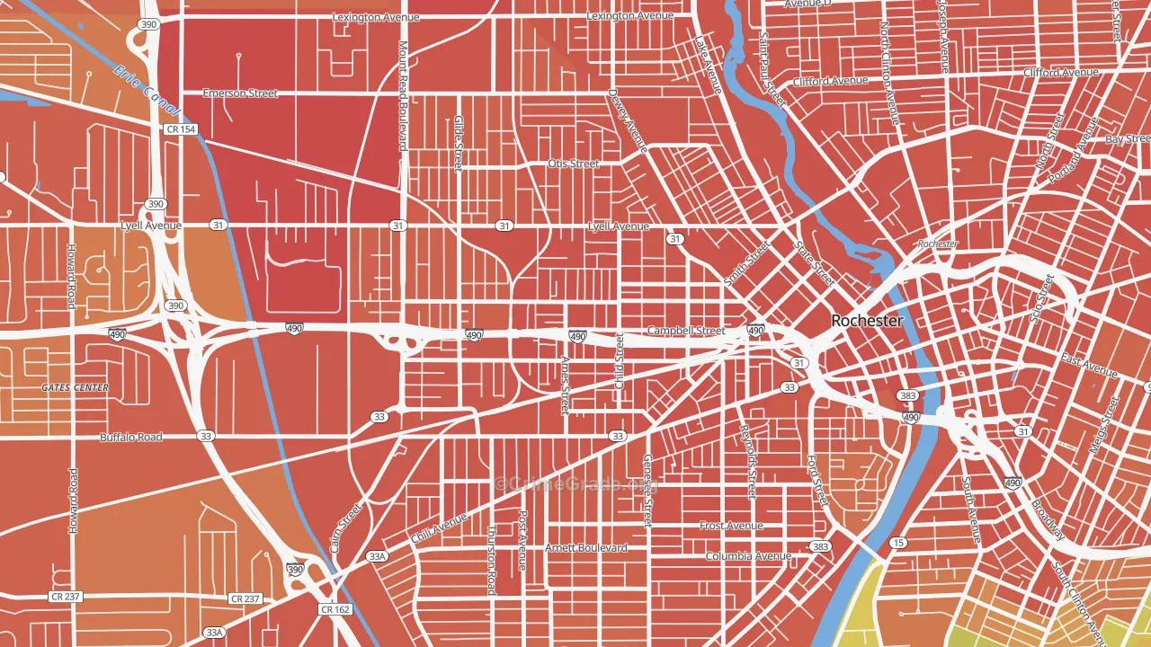 Dutchtown, Rochester, NY Map of Assault Rates