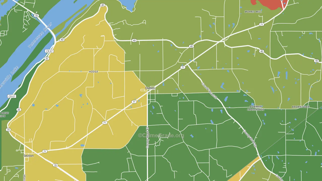 Dutton, AL Map of Assault Rates