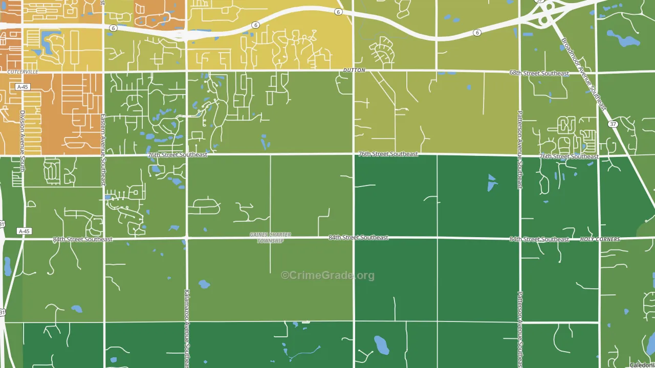 Dutton, MI Map of Assault Rates
