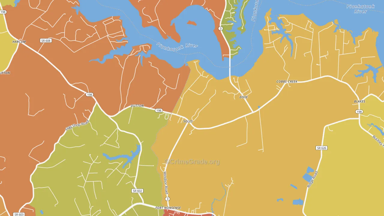 Dutton, VA Map of Assault Rates