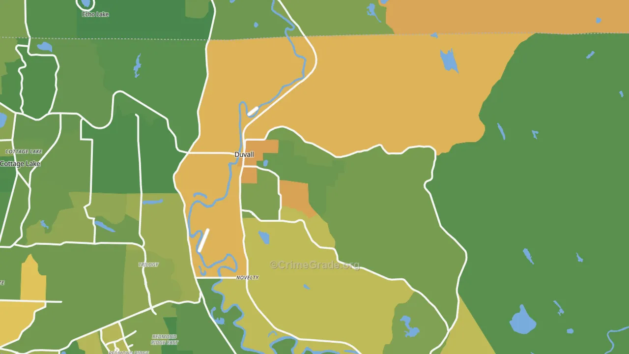 Duvall, WA Map of Assault Rates