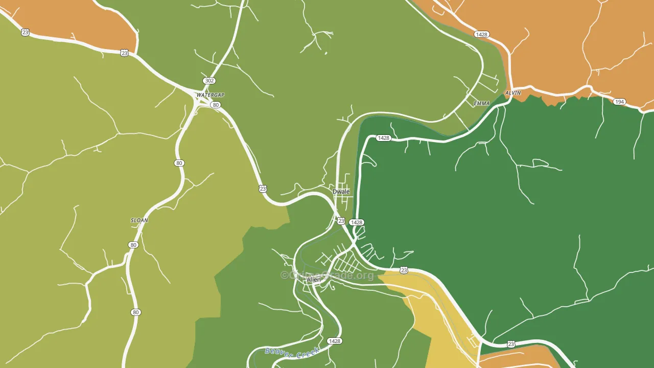 Dwale, KY Map of Assault Rates