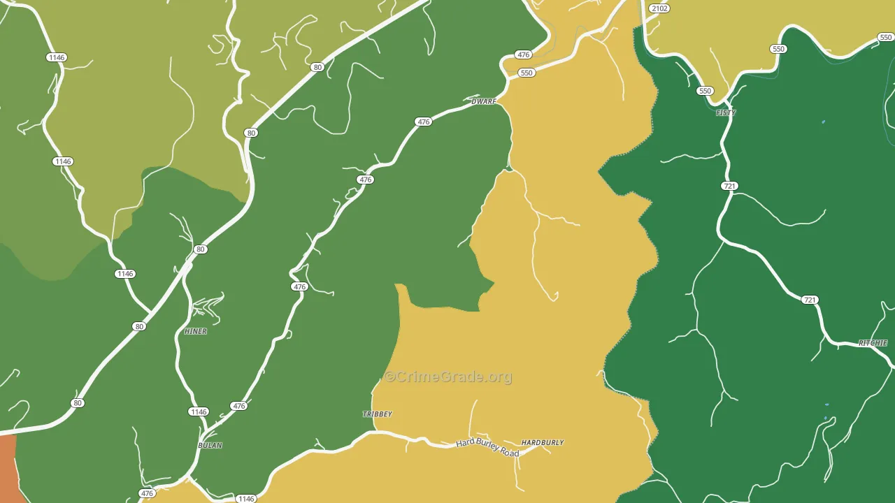 Dwarf, KY Map of Assault Rates
