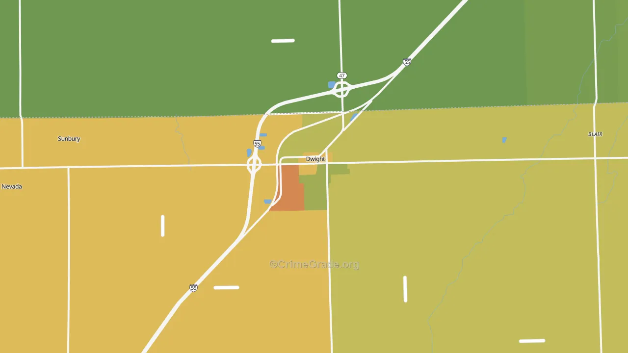 Dwight, IL Map of Assault Rates