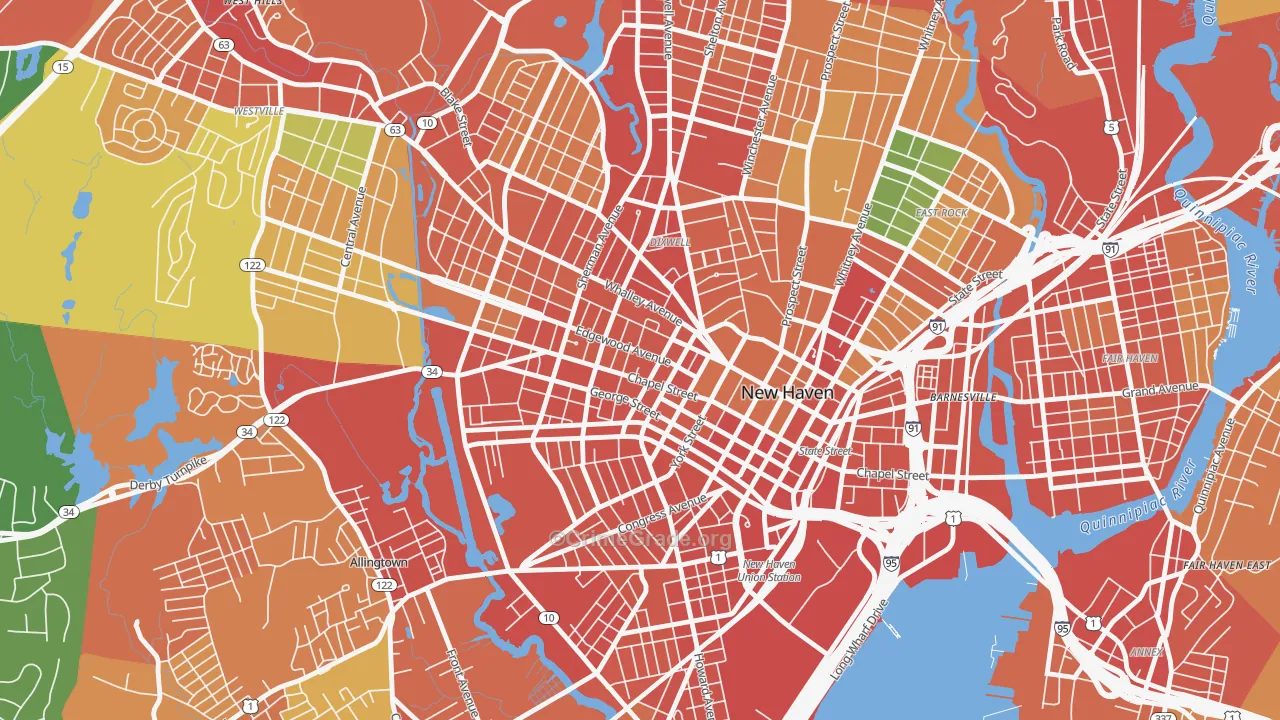 Dwight, New Haven, CT Map of Assault Rates