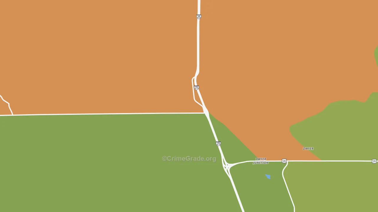 Dwyer, WY Map of Assault Rates