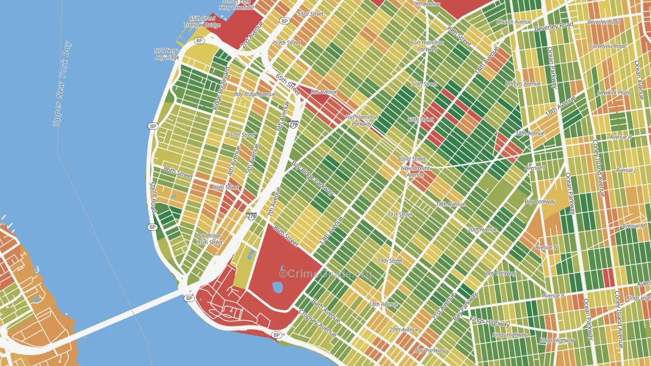 Dyker Heights, Brooklyn, NY Map of Assault Rates