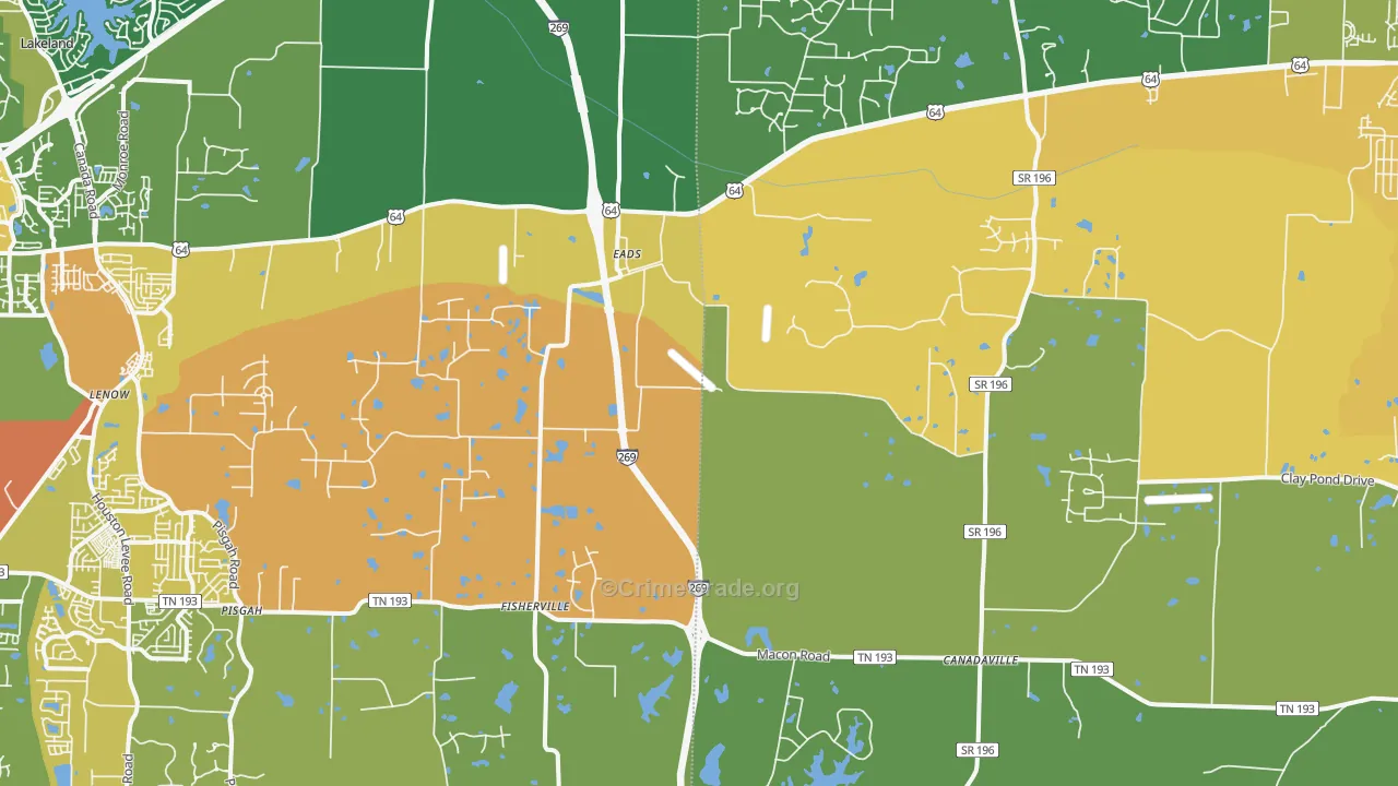 Eads, TN Map of Assault Rates