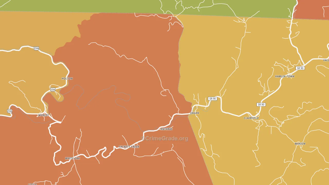 Eagan, TN Map of Assault Rates