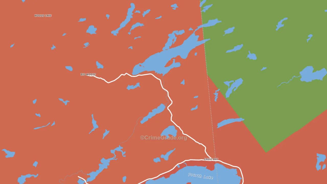 Eagle Bay, NY Map of Assault Rates