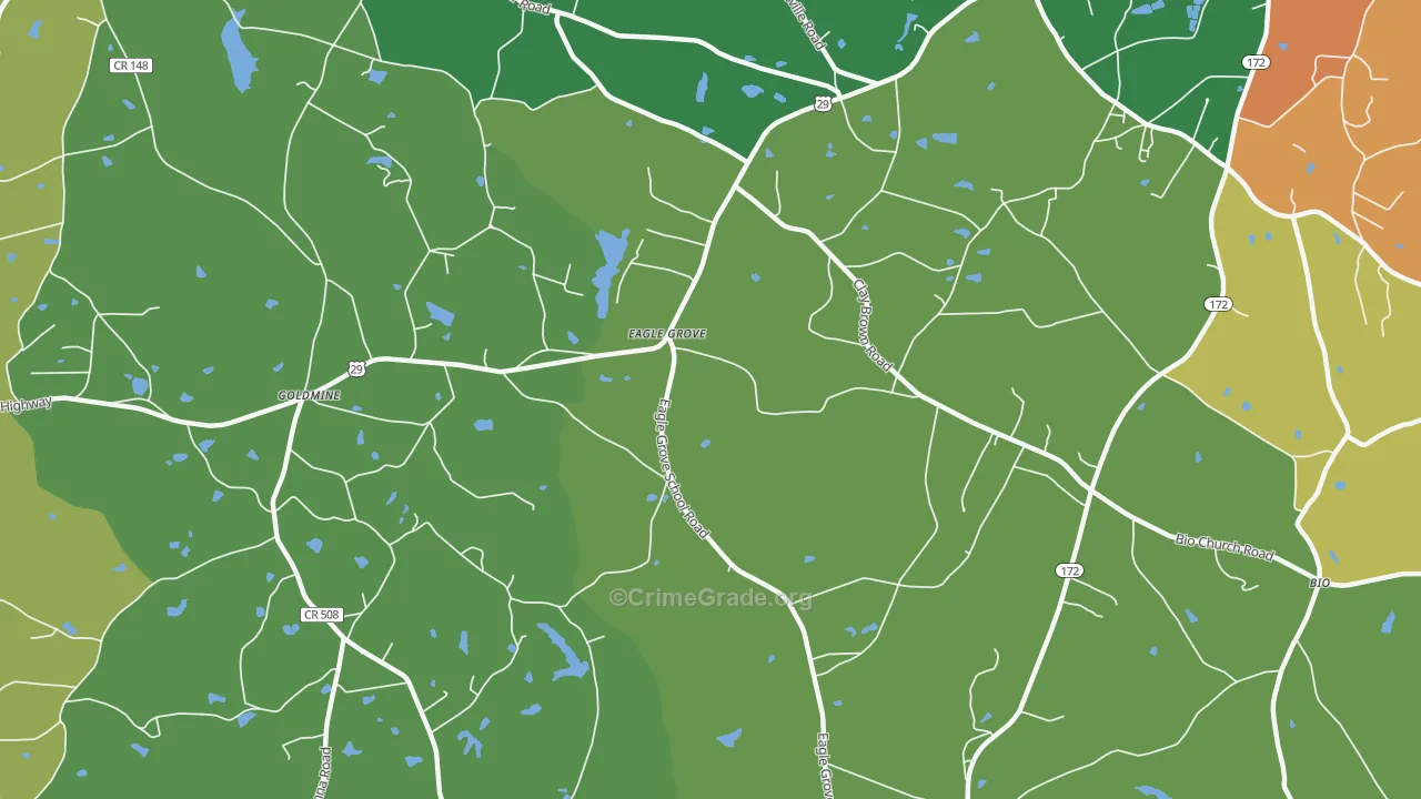 Eagle Grove, GA Map of Assault Rates