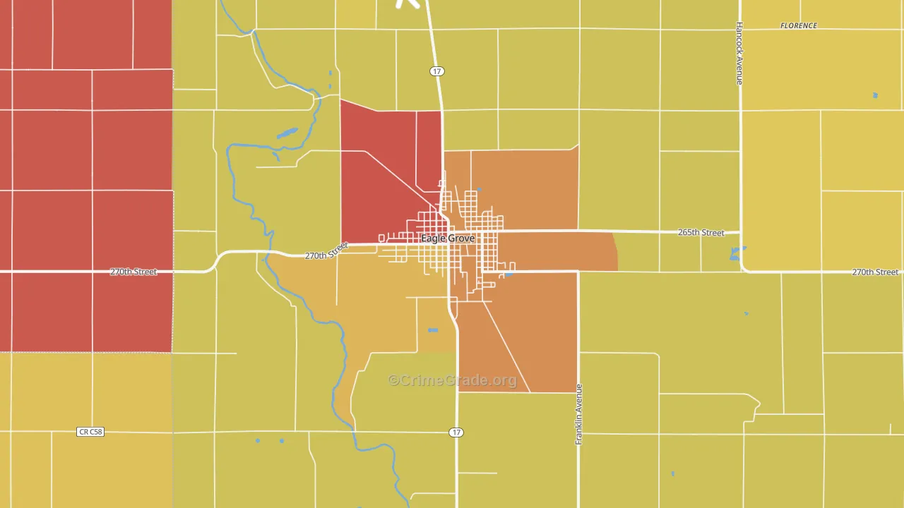 Eagle Grove, IA Map of Assault Rates