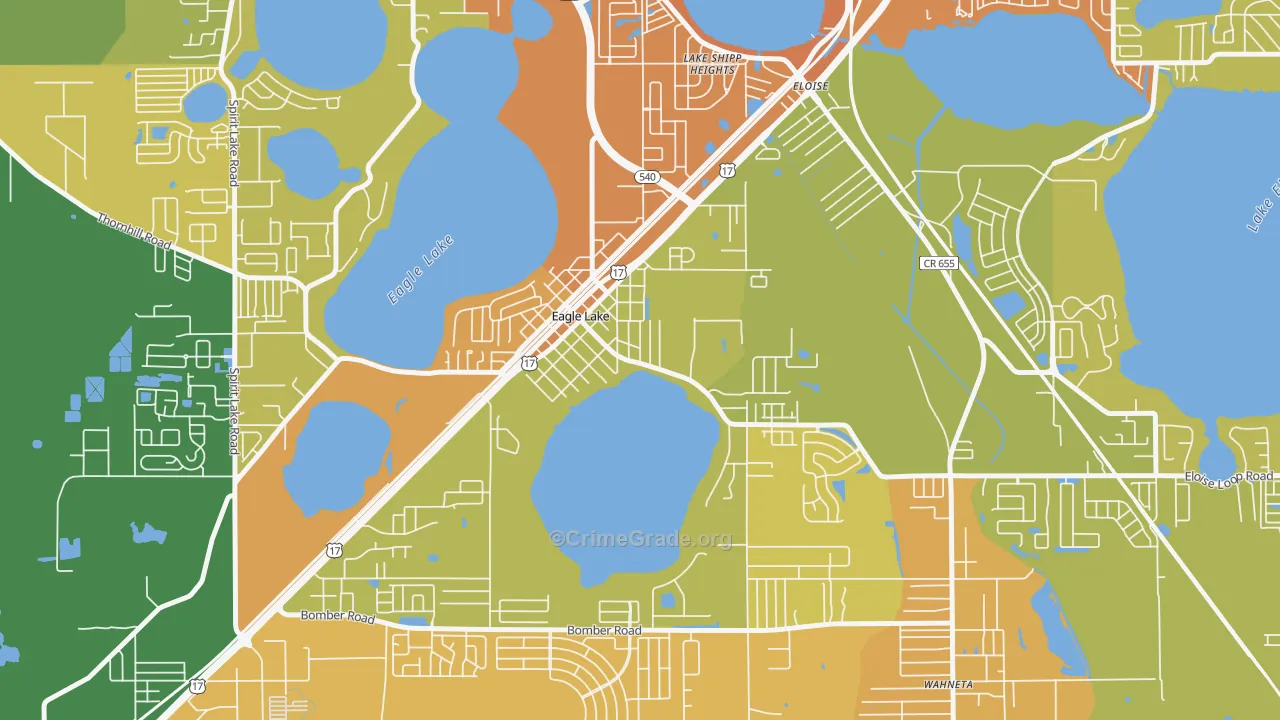 Eagle Lake, FL Map of Assault Rates