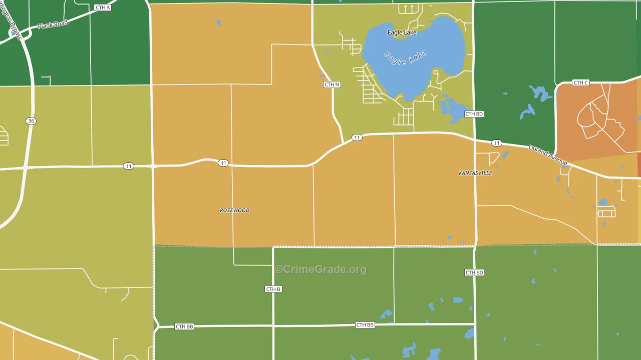 Eagle Lake Manor, WI Map of Assault Rates