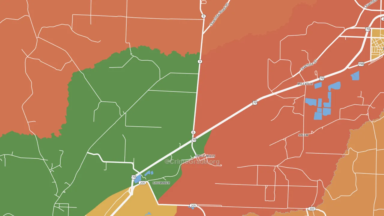 Eagle Mills, AR Map of Assault Rates