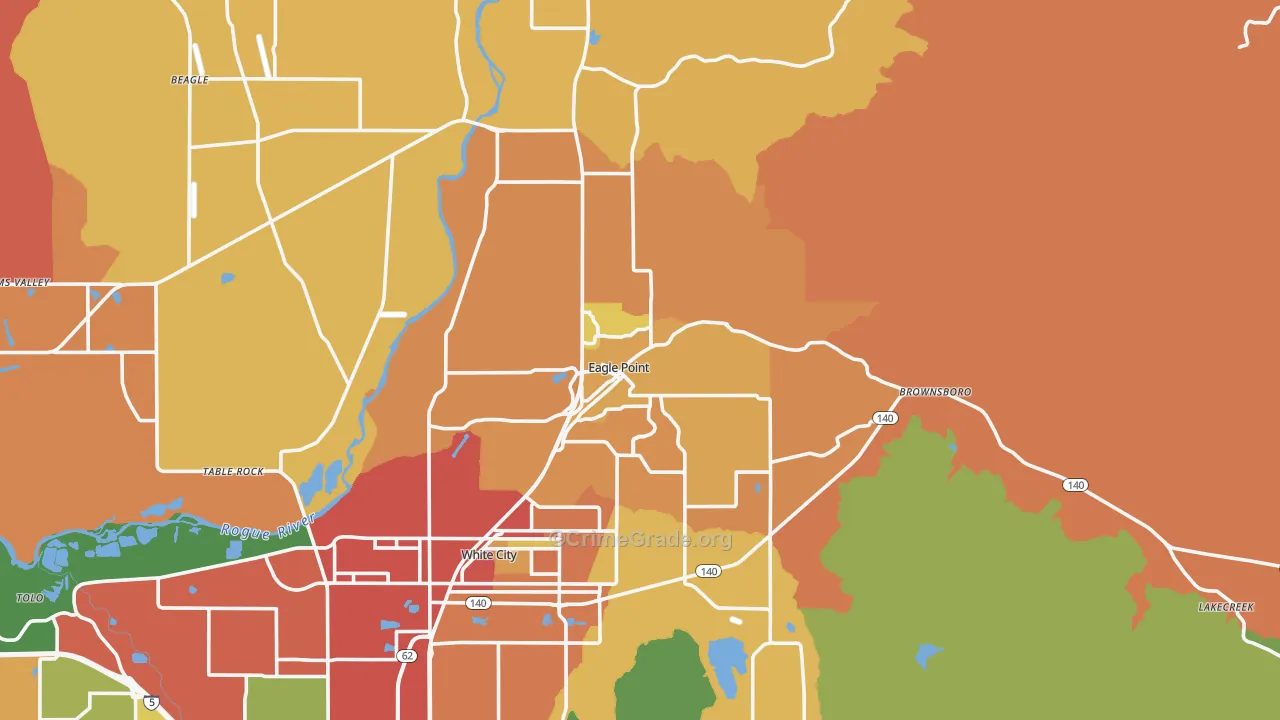 Eagle Point, OR Map of Assault Rates