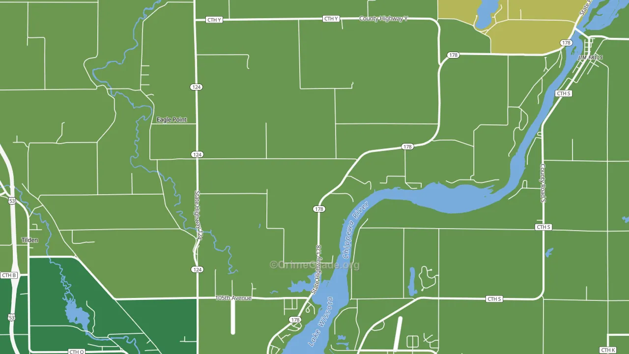 Eagle Point, WI Map of Assault Rates