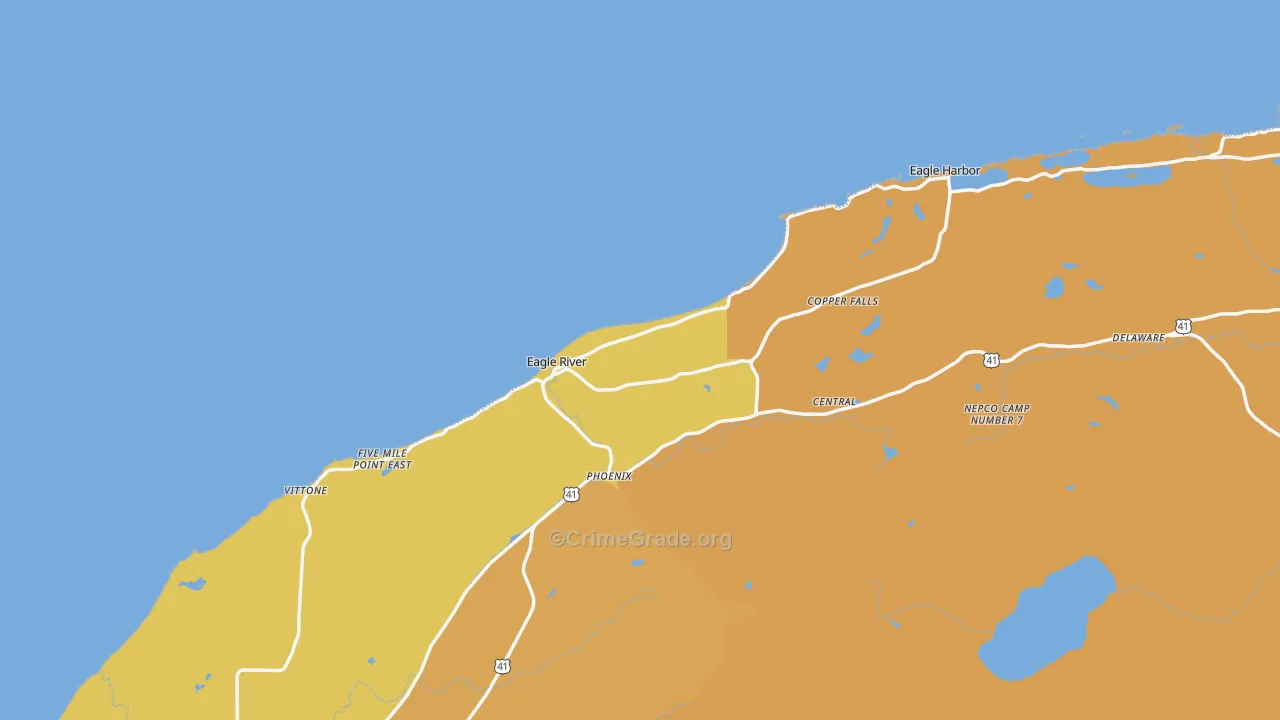 Eagle River, MI Map of Assault Rates