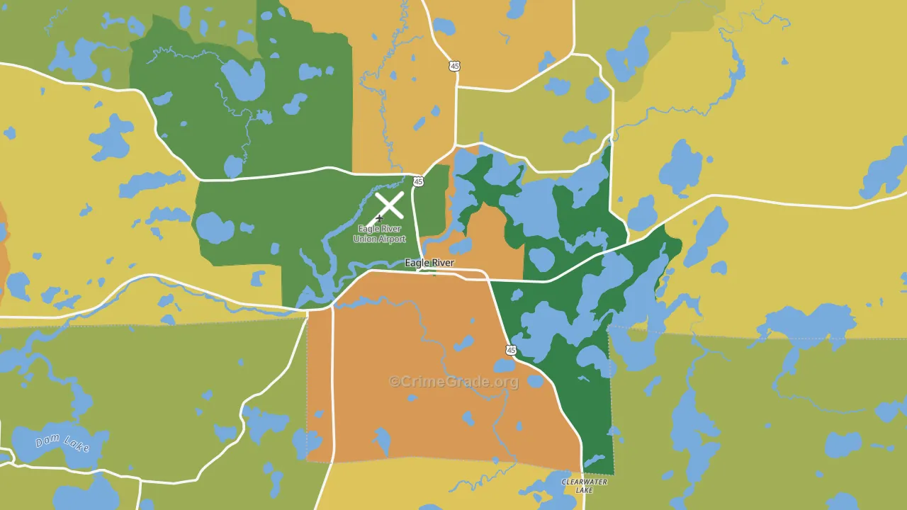 Eagle River, WI Map of Assault Rates