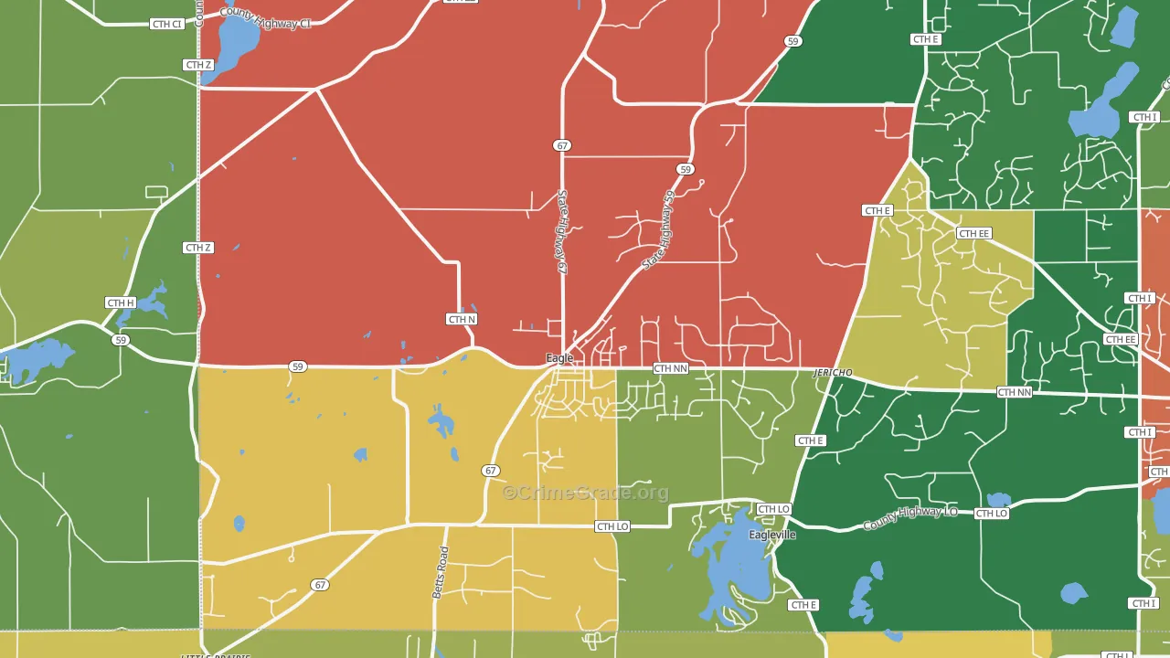 Eagle, WI Map of Assault Rates