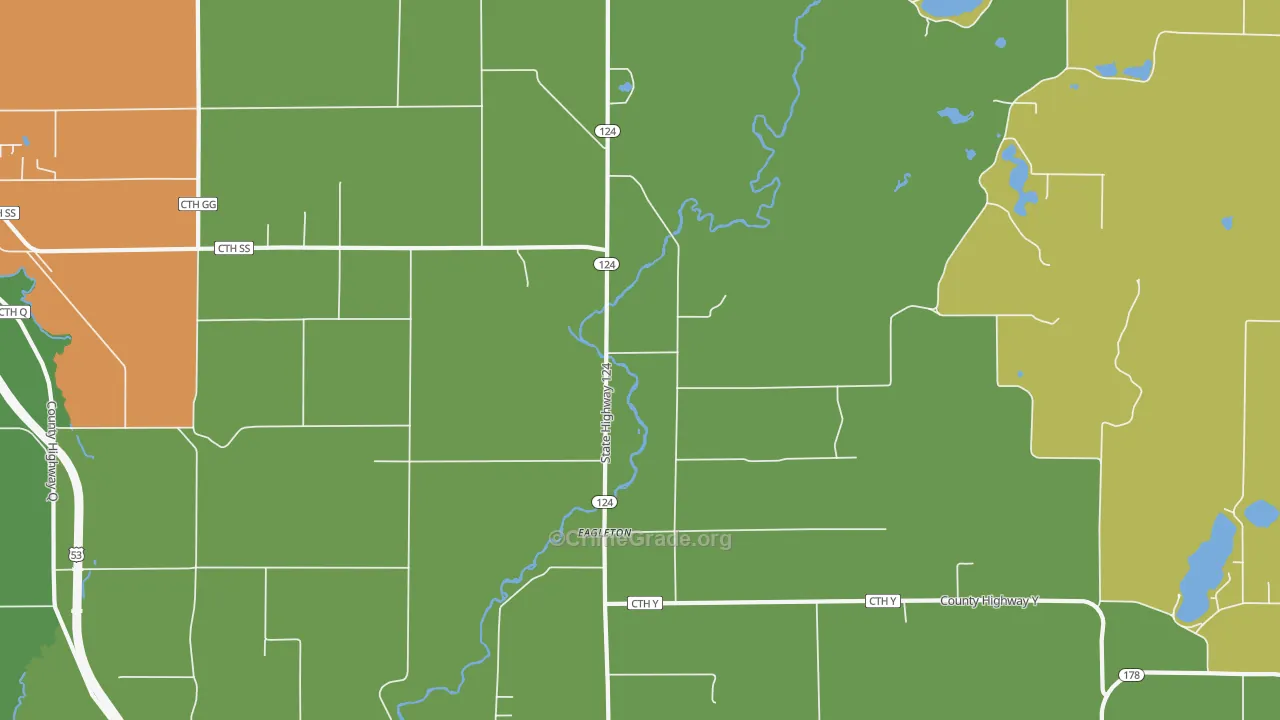 Eagleton, WI Map of Assault Rates