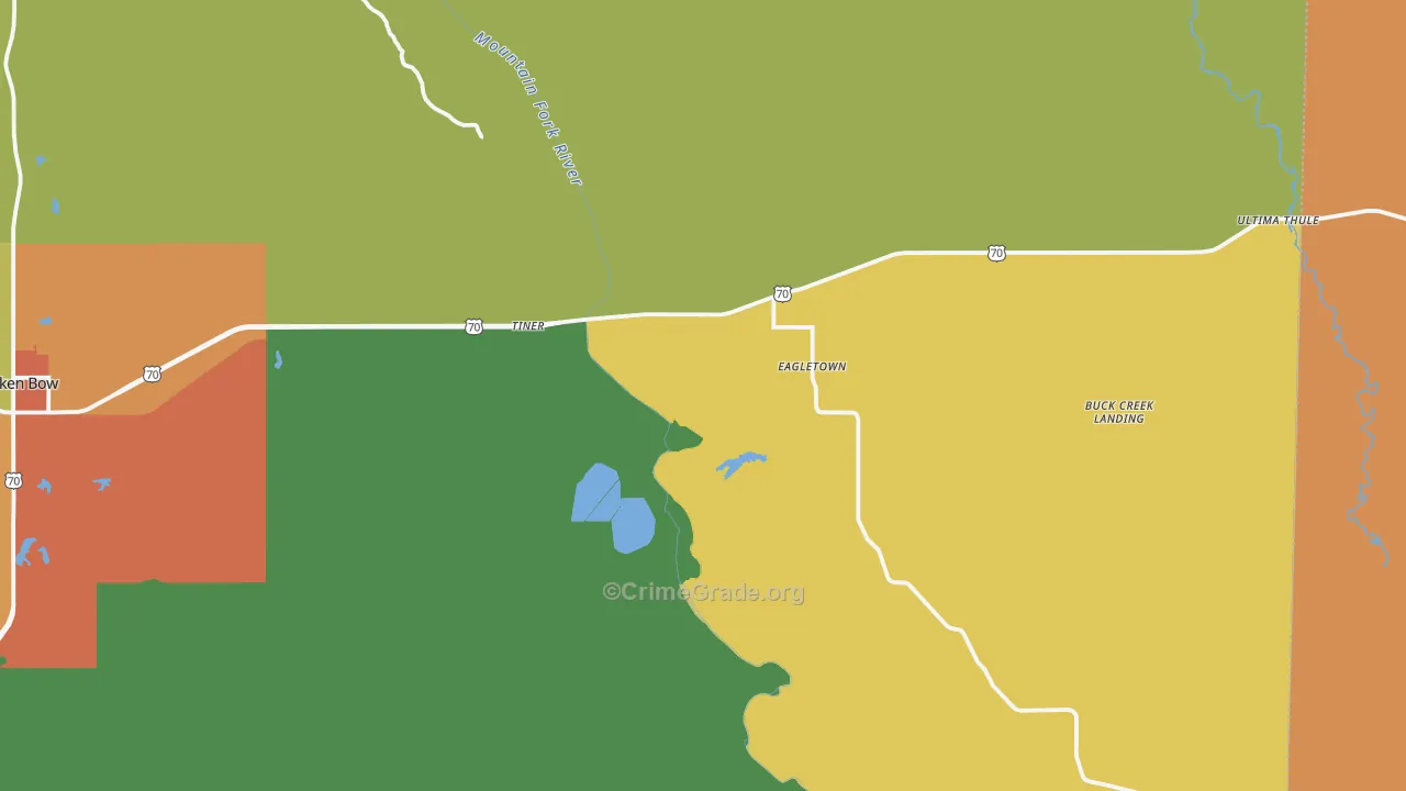 Eagletown, OK Map of Assault Rates