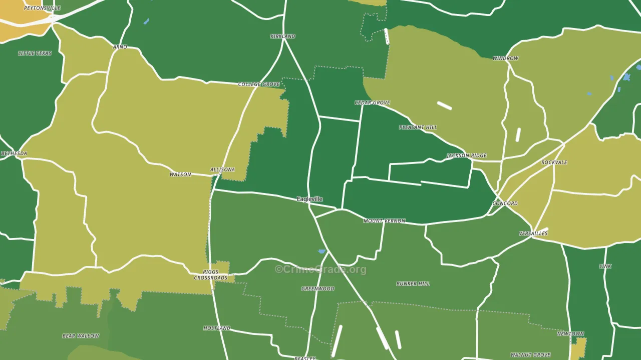 Eagleville, TN Map of Assault Rates