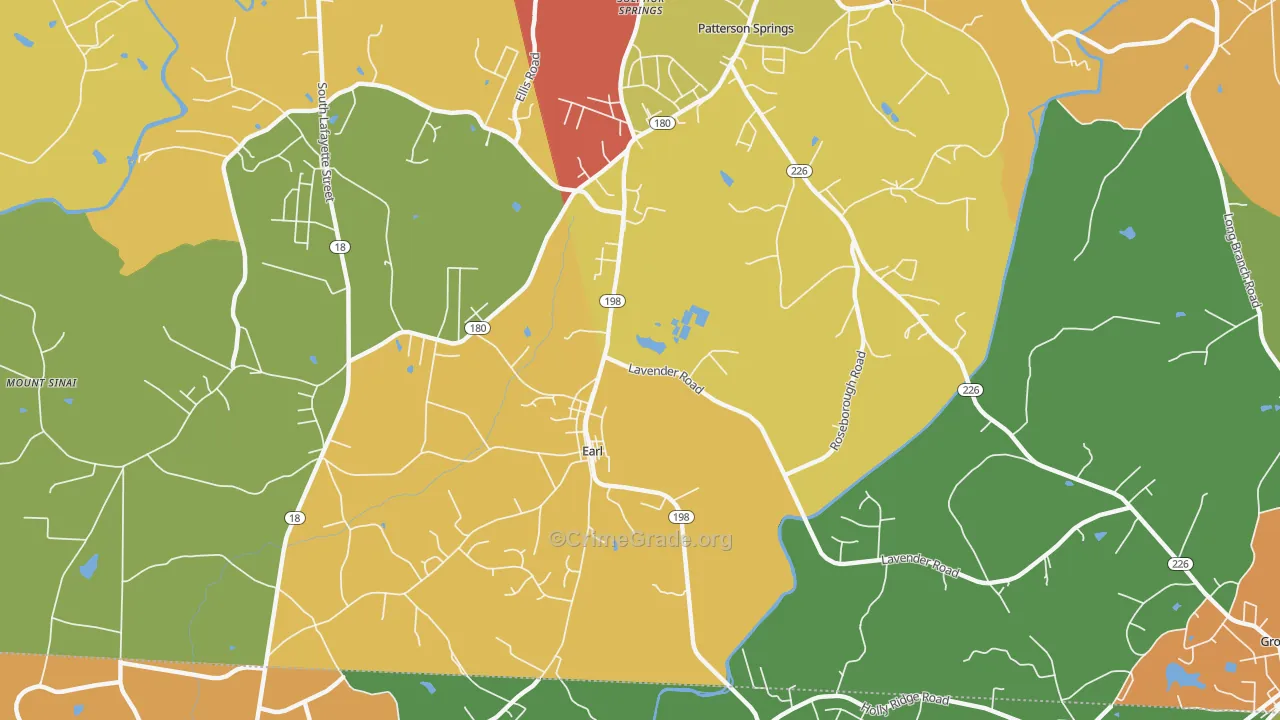 Earl, NC Map of Assault Rates