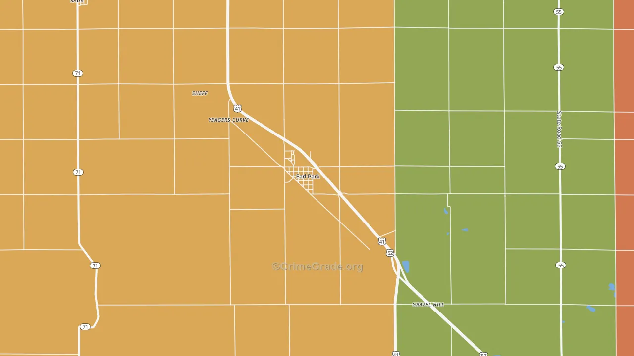 Earl Park, IN Map of Assault Rates