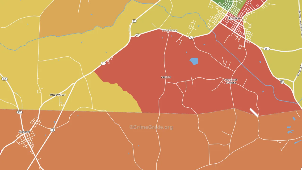 Earley, NC Map of Assault Rates