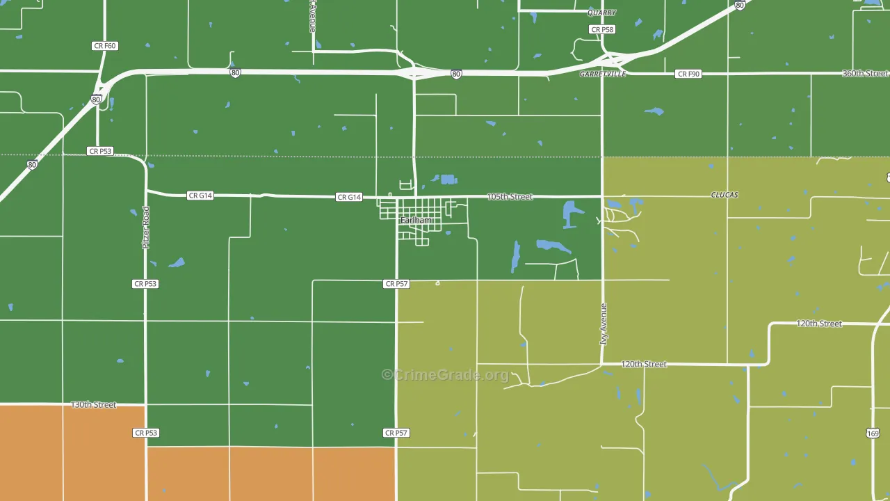 Earlham, IA Map of Assault Rates