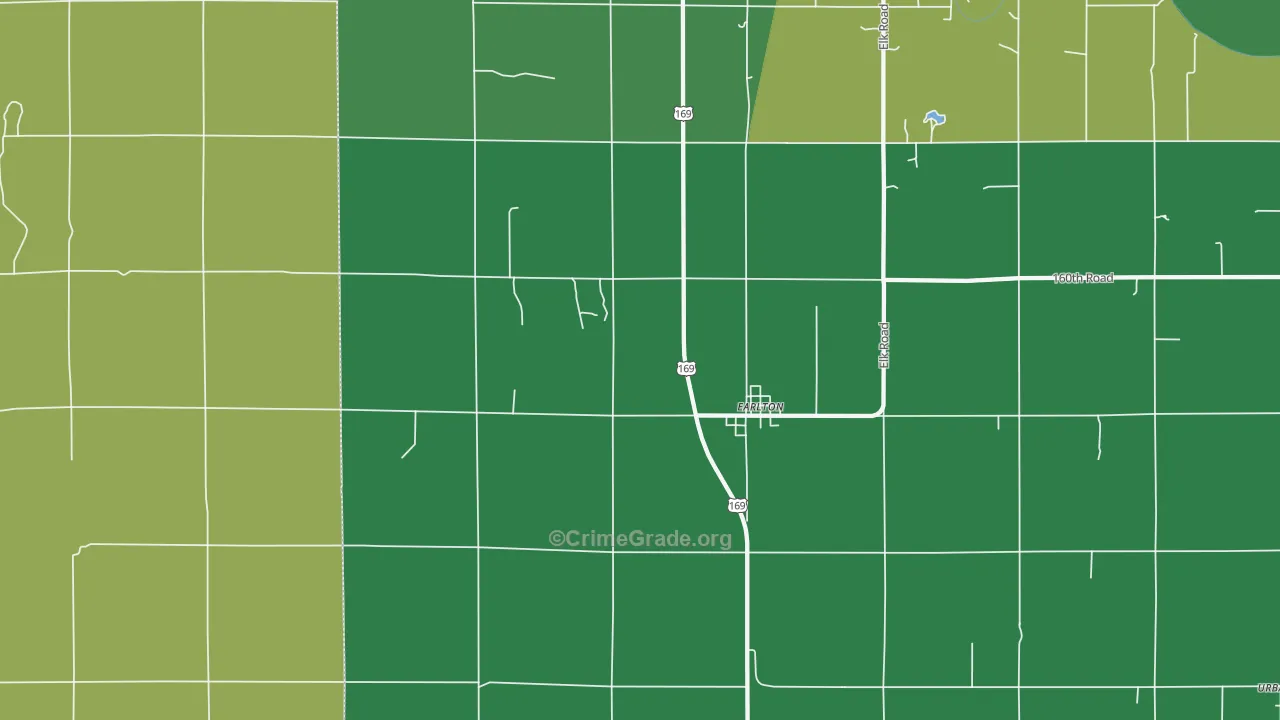 Earlton, KS Map of Assault Rates