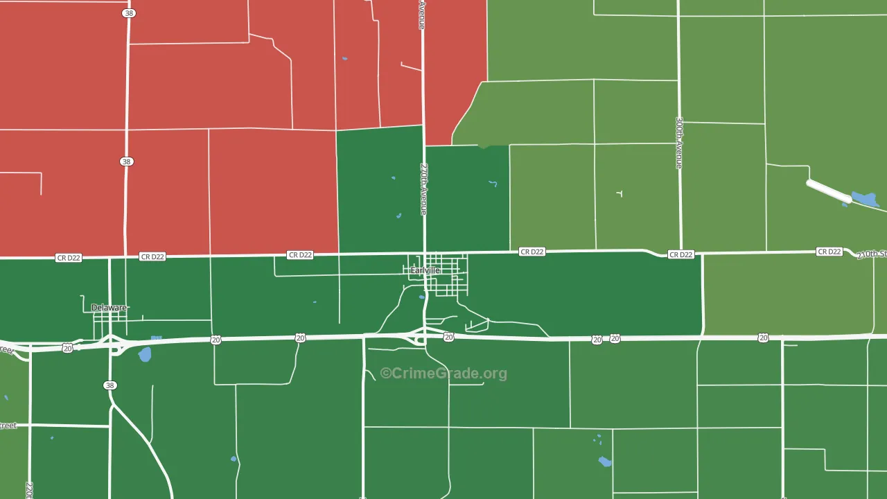 Earlville, IA Map of Assault Rates
