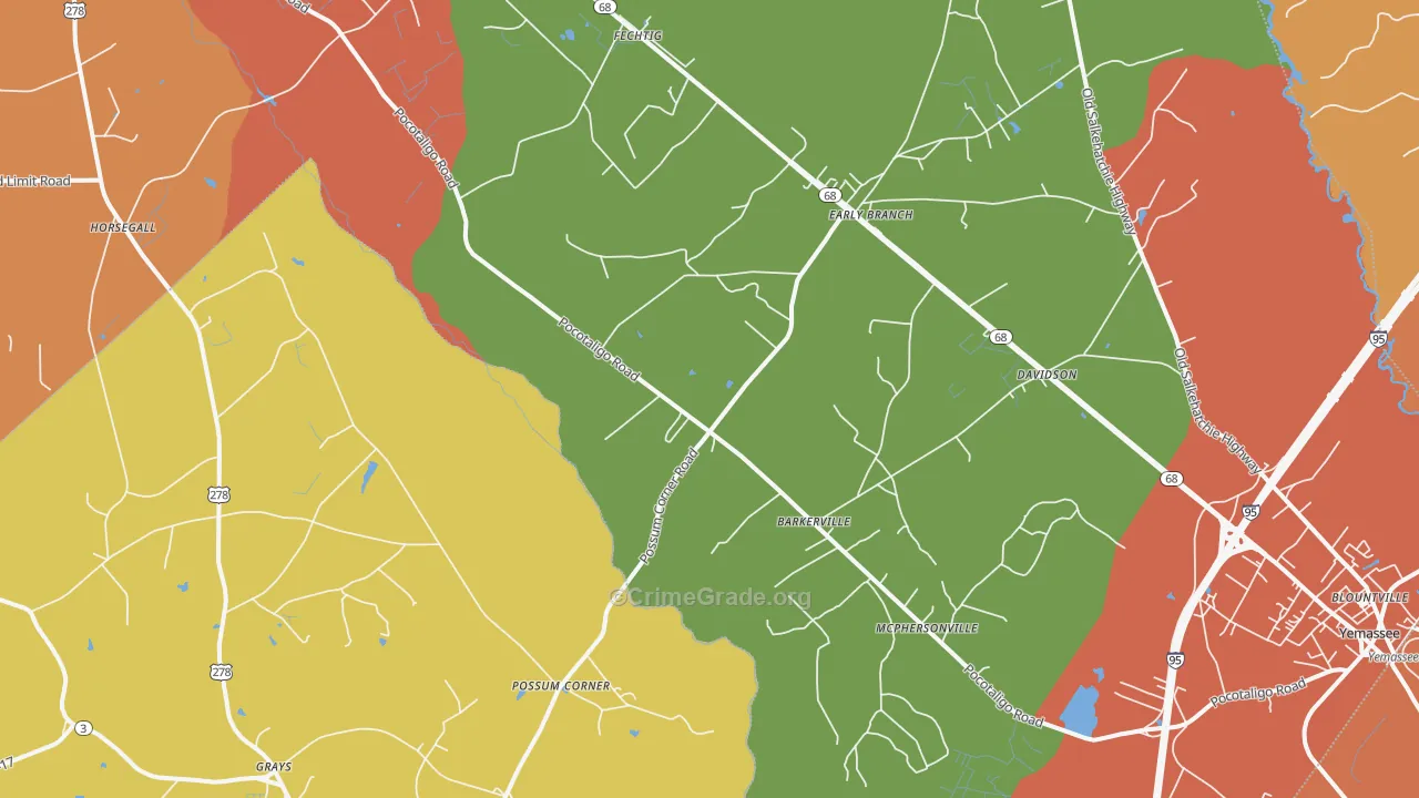 Early Branch, SC Map of Assault Rates