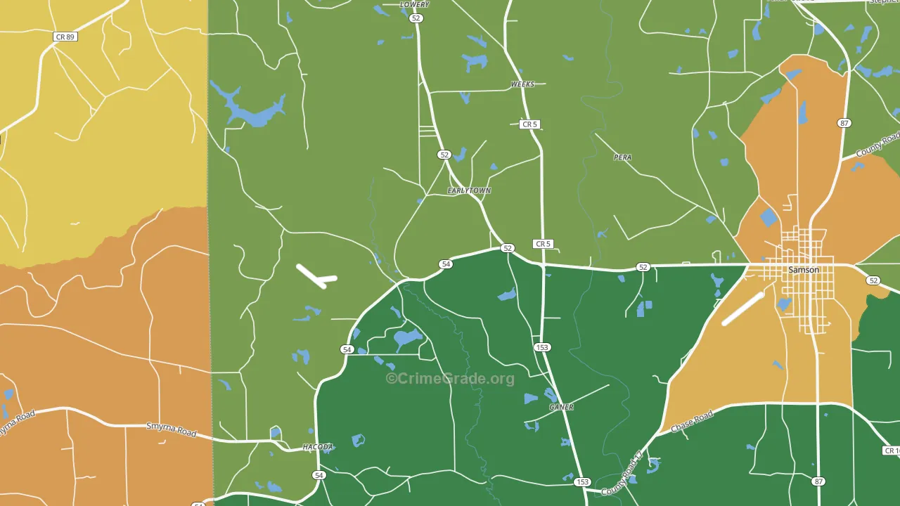 Earlytown, AL Map of Assault Rates