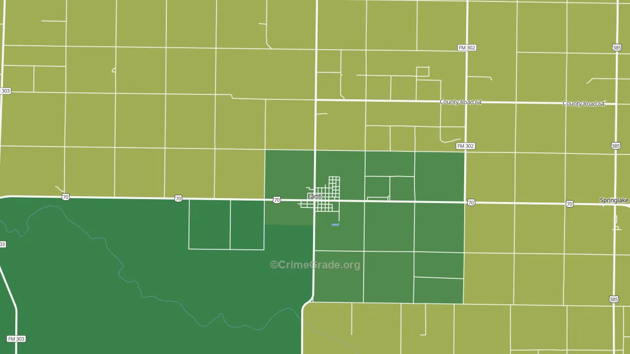 Earth, TX Map of Assault Rates