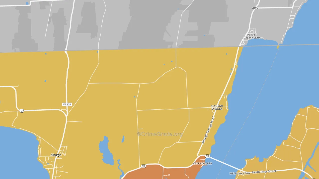 East Alburg, VT Map of Assault Rates