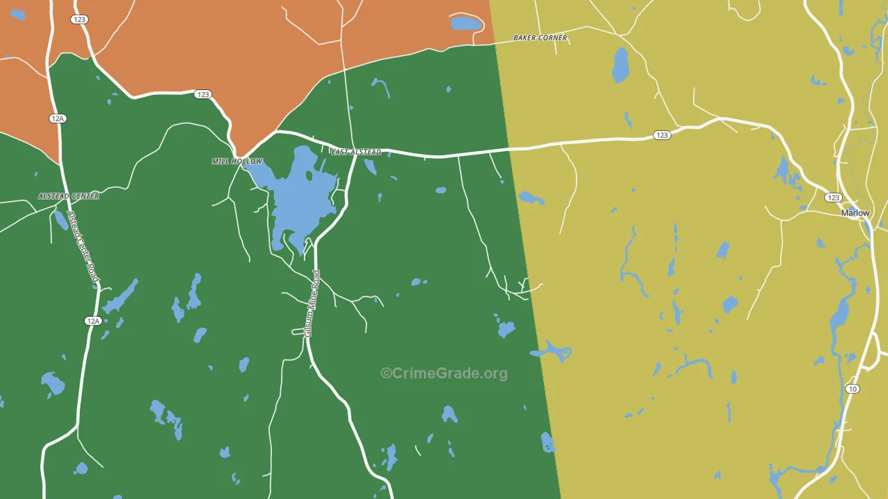 East Alstead, NH Map of Assault Rates